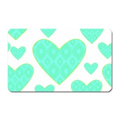 Green Heart Pattern Magnet (rectangular)