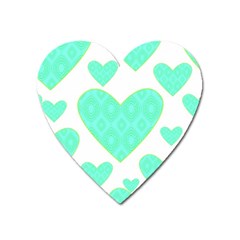 Green Heart Pattern Heart Magnet