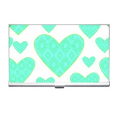 Green Heart Pattern Business Card Holders by Amaryn4rt