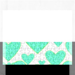 Green Heart Pattern Rectangular Jigsaw Puzzl