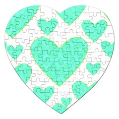 Green Heart Pattern Jigsaw Puzzle (heart)