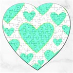 Green Heart Pattern Jigsaw Puzzle (Heart) Front