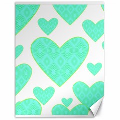 Green Heart Pattern Canvas 18  X 24  