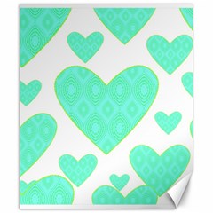 Green Heart Pattern Canvas 20  X 24  