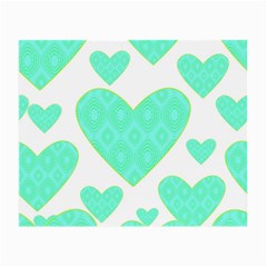 Green Heart Pattern Small Glasses Cloth (2-side) by Amaryn4rt