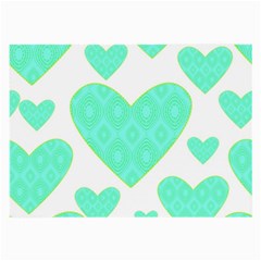 Green Heart Pattern Large Glasses Cloth (2-side) by Amaryn4rt