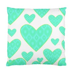 Green Heart Pattern Standard Cushion Case (two Sides)