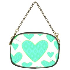 Green Heart Pattern Chain Purses (two Sides)  by Amaryn4rt