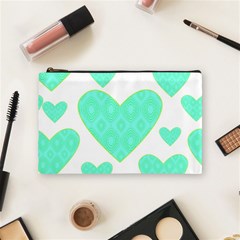 Green Heart Pattern Cosmetic Bag (medium)  by Amaryn4rt