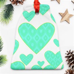 Green Heart Pattern Ornament (bell)