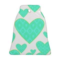 Green Heart Pattern Bell Ornament (two Sides) by Amaryn4rt