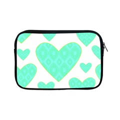 Green Heart Pattern Apple Ipad Mini Zipper Cases