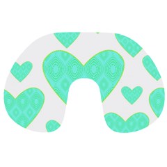 Green Heart Pattern Travel Neck Pillows by Amaryn4rt