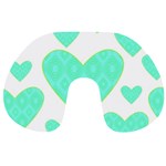 Green Heart Pattern Travel Neck Pillows Front