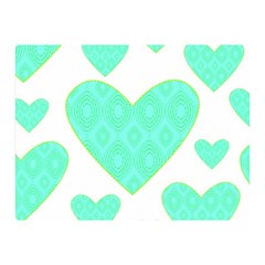 Green Heart Pattern Double Sided Flano Blanket (mini) 