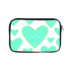 Green Heart Pattern Apple Macbook Pro 13  Zipper Case