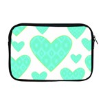 Green Heart Pattern Apple MacBook Pro 17  Zipper Case Front