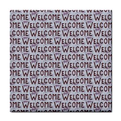 Welcome Letters Pattern Tile Coasters