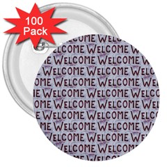 Welcome Letters Pattern 3  Buttons (100 Pack)  by dflcprints