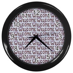 Welcome Letters Pattern Wall Clocks (black)