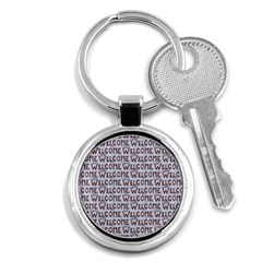 Welcome Letters Pattern Key Chains (round) 