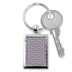 Welcome Letters Pattern Key Chains (rectangle) 