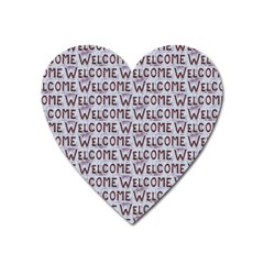 Welcome Letters Pattern Heart Magnet