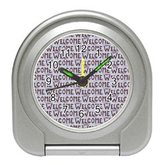 Welcome Letters Pattern Travel Alarm Clocks