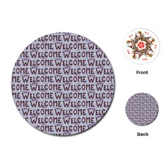 Welcome Letters Pattern Playing Cards (round) 