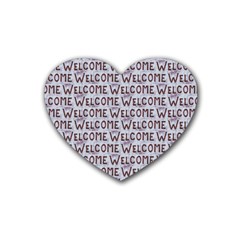 Welcome Letters Pattern Rubber Coaster (heart) 