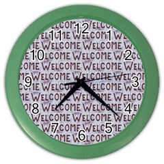 Welcome Letters Pattern Color Wall Clocks