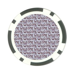 Welcome Letters Pattern Poker Chip Card Guard