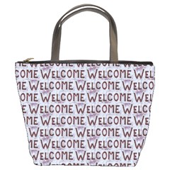 Welcome Letters Pattern Bucket Bags