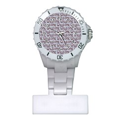 Welcome Letters Pattern Plastic Nurses Watch