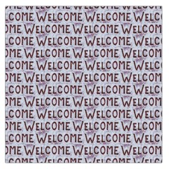 Welcome Letters Pattern Large Satin Scarf (square)