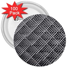 Grid Wire Mesh Stainless Rods Rods Raster 3  Buttons (100 Pack) 