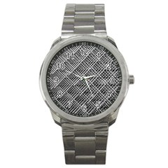 Grid Wire Mesh Stainless Rods Rods Raster Sport Metal Watch by Amaryn4rt