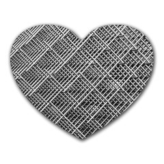 Grid Wire Mesh Stainless Rods Rods Raster Heart Mousepads by Amaryn4rt