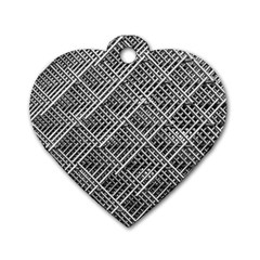 Grid Wire Mesh Stainless Rods Rods Raster Dog Tag Heart (one Side)