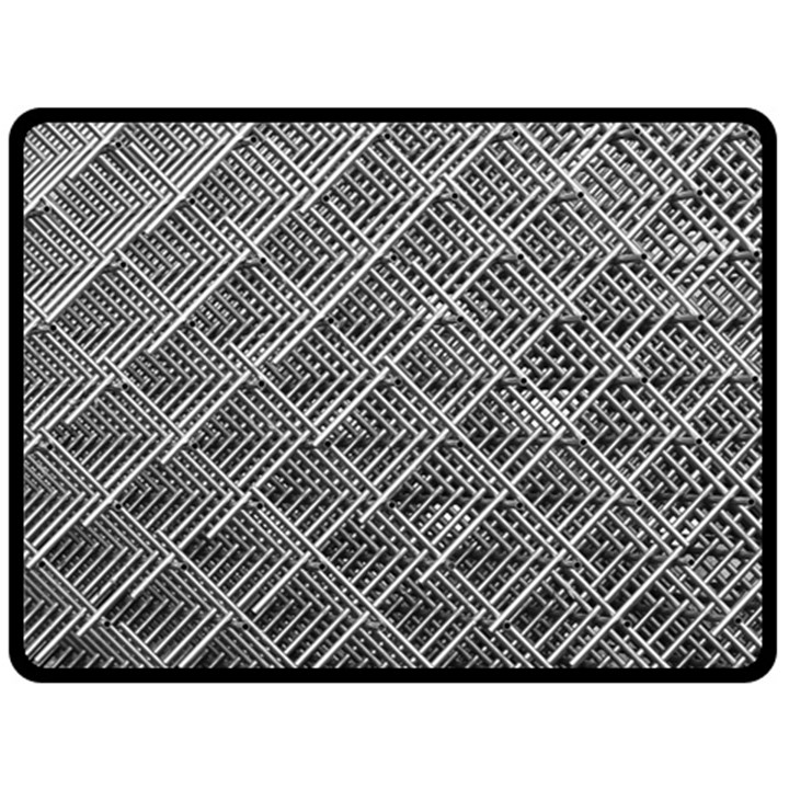 Grid Wire Mesh Stainless Rods Rods Raster Fleece Blanket (Large) 