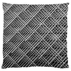 Grid Wire Mesh Stainless Rods Rods Raster Large Cushion Case (one Side) by Amaryn4rt