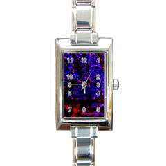 Grunge Abstract Rectangle Italian Charm Watch by Amaryn4rt