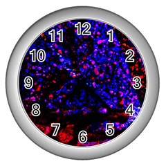 Grunge Abstract Wall Clocks (silver)  by Amaryn4rt