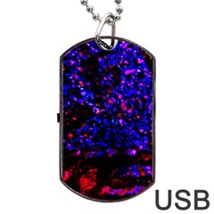 Grunge Abstract Dog Tag Usb Flash (one Side)