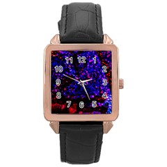 Grunge Abstract Rose Gold Leather Watch 