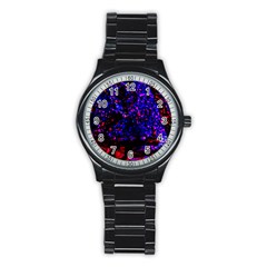 Grunge Abstract Stainless Steel Round Watch