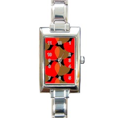 Heart Pattern Rectangle Italian Charm Watch