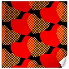 Heart Pattern Canvas 12  X 12   by Amaryn4rt