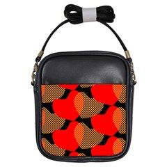 Heart Pattern Girls Sling Bags by Amaryn4rt