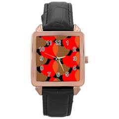 Heart Pattern Rose Gold Leather Watch  by Amaryn4rt